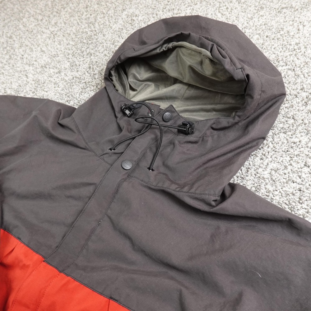 Nautica Jacket Mens L Red Black Hooded Competition Parka Zip Windbreaker Coat